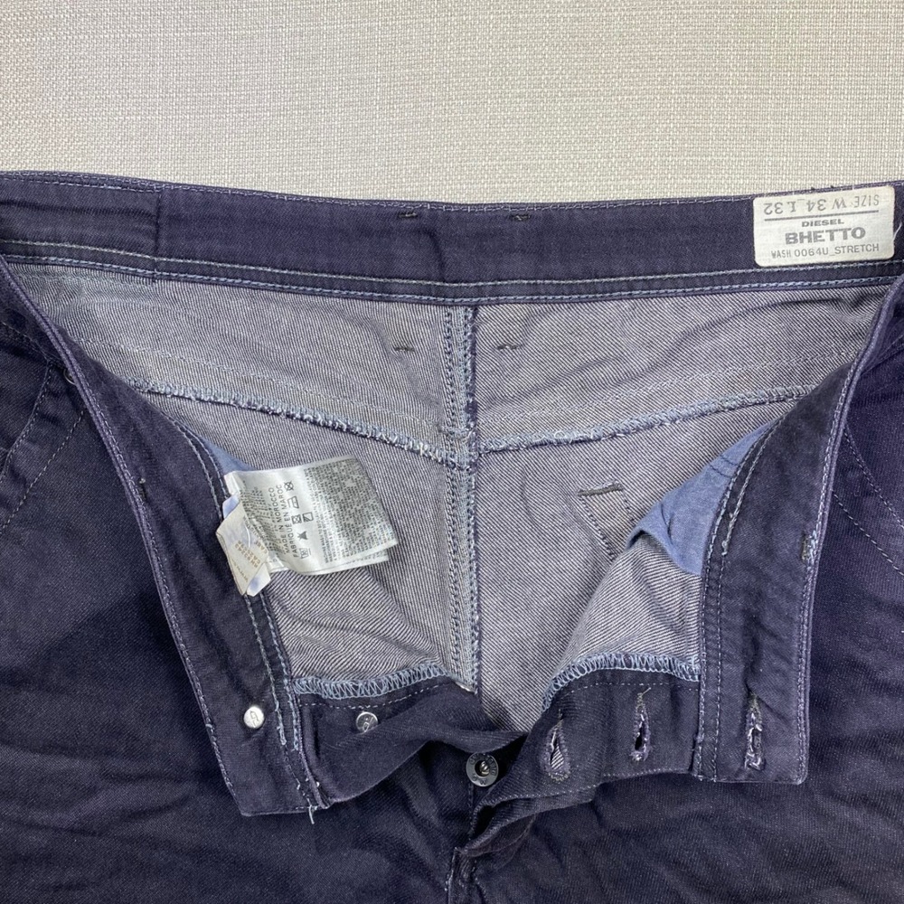 Diesel Bhetto Mens Slim Straight Jeans 34 Dark Wash Stretch Denim Pants - Picture 8 of 13
